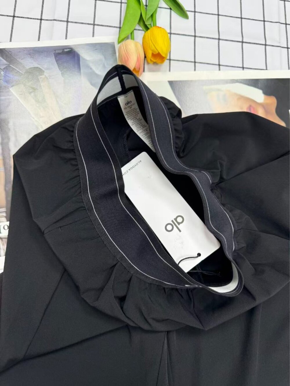 NWT 😃 Women’s Black High Rise Wide Leg Trousers  From ALO Yoga - Size:XS 👖 - Picture 5 of 9
